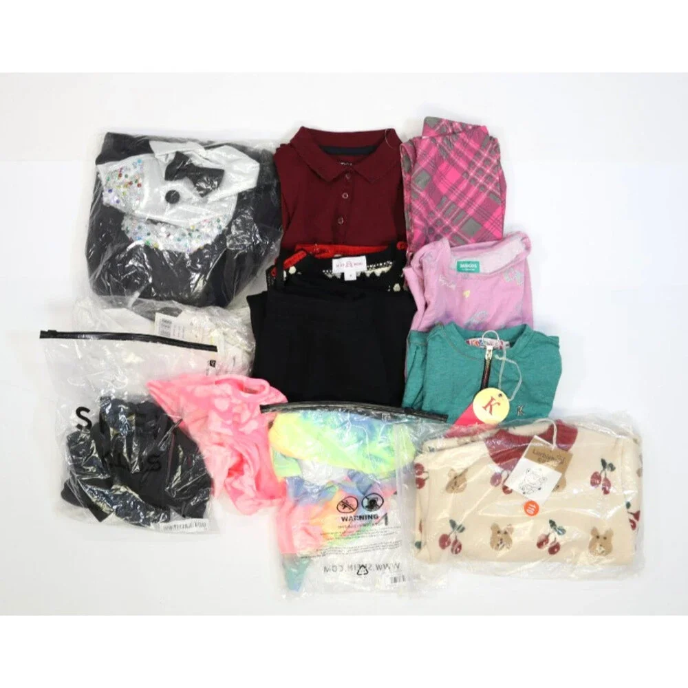 Wholesale Bulk Lot Of 12 Girls Size XS 4/5 Mixed Season Tops Bottoms Shorts